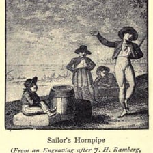 A sailor performing a traditional hornpipe dance.