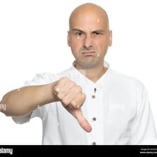 A person visibly indicating opposition or disagreement.