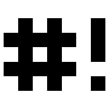 A code file beginning with the hash-exclamation shebang line