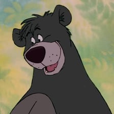 An illustration of Baloo, the bear from The Jungle Book.