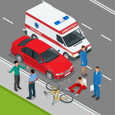 An illustration of an unintended minor collision.