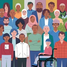 A diverse group of people representing humankind