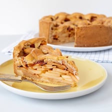 A traditional baked apple pie