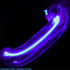 A xenon lamp emitting a blue-white glow