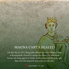 A historic manuscript representing the Magna Carta