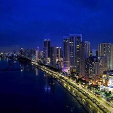 A view of Penang Island and its coastal cityscape in Malaysia