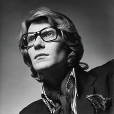 A portrait of fashion designer Yves Saint Laurent.