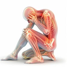 A person reacting to intense pain