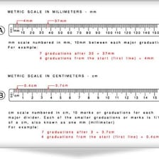 A metric ruler marked with centimetres.