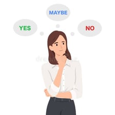 A person considering two possible choices.