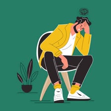 A frustrated person reacting to a failed plan