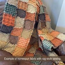 Plain handmade homespun fabric with a rustic texture