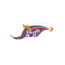 A magic carpet carrying Aladdin through the air