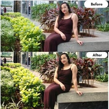 A comparison showing an image before and after quality enhancement