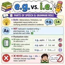 An educational illustration showing e.g. as the abbreviation for example