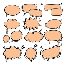An illustration representing spoken words.