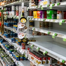 A retail shelf showing a product that is no longer available.