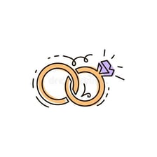 A symbolic arrangement showing two wedding rings associated with one person