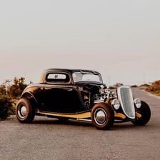 A customised classic hot rod automobile