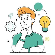 Illustration of a person thinking of an idea