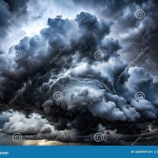 Dark storm clouds suggesting an ominous sign.