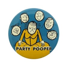 An illustration of someone dampening the mood at a party