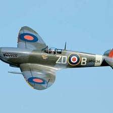 A Supermarine Spitfire fighter aircraft in flight