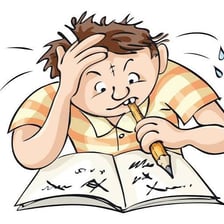An illustration of a person struggling with a demanding task.