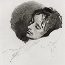 A portrait of the poet John Keats, who died from tuberculosis.