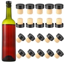 A cork stopping the neck of a wine bottle