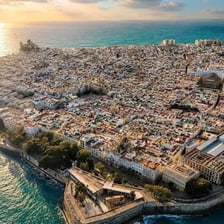 Waterfront view of Cádiz on the Spanish coast