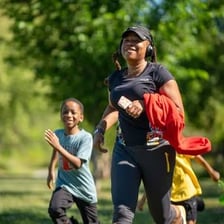 Runners taking part in a parkrun event