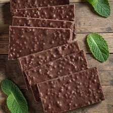 A thin chocolate-covered mint sweet
