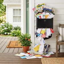 A mailbox containing unsolicited advertising mail.