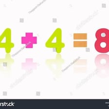 An educational arithmetic illustration showing twelve minus four equalling eight.