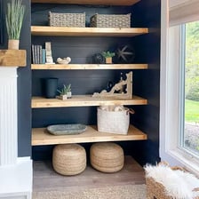 A recessed alcove built into an interior wall