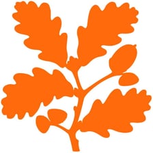The National Trust logo featuring an oak leaf and acorns