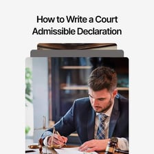 A person making a formal statement in a courtroom
