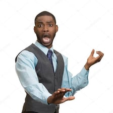 A person displaying horror and shock