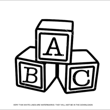 Alphabet blocks showing ABC in a simple educational setting
