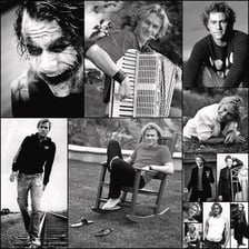 Visual collage representing Heath Ledger, Heathrow Airport and Heathcliff, which share the word HEATH