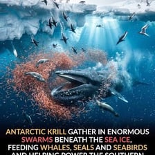 A dense underwater swarm of small krill