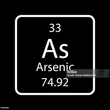 A labelled arsenic chemical sample with a poisonous hazard symbol