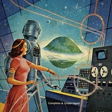An illustration of futuristic technology associated with the space age