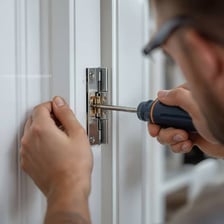 A person making an effort to complete a careful repair.
