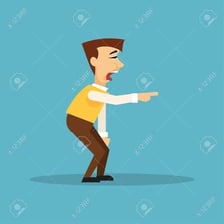 An illustration of one person jeering at another