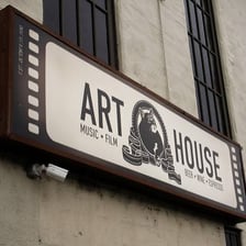 A small cinema showing an independent art-house film