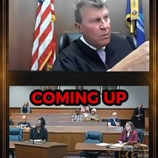A judge presiding over a case in a courtroom