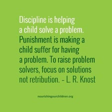 A person being disciplined for breaking a rule