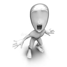 A cartoon depiction of a foolish or clumsy person.